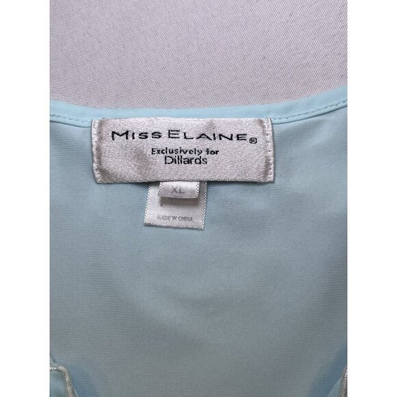 Miss Elaine Tricoat Short Robe Size XL Seafoam - Picture 7 of 8